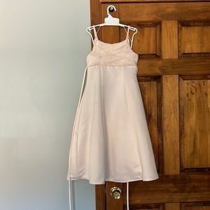 Girls Pale Pink Flower Girl Dress with matching sash